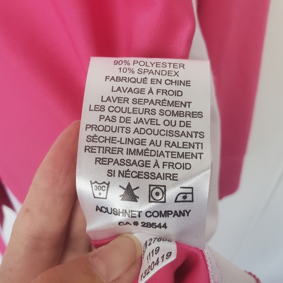 Footjoy Medium Hotpink White Full Zip Long Sleeve Performance Light Golf Jacket - Picture 16 of 16